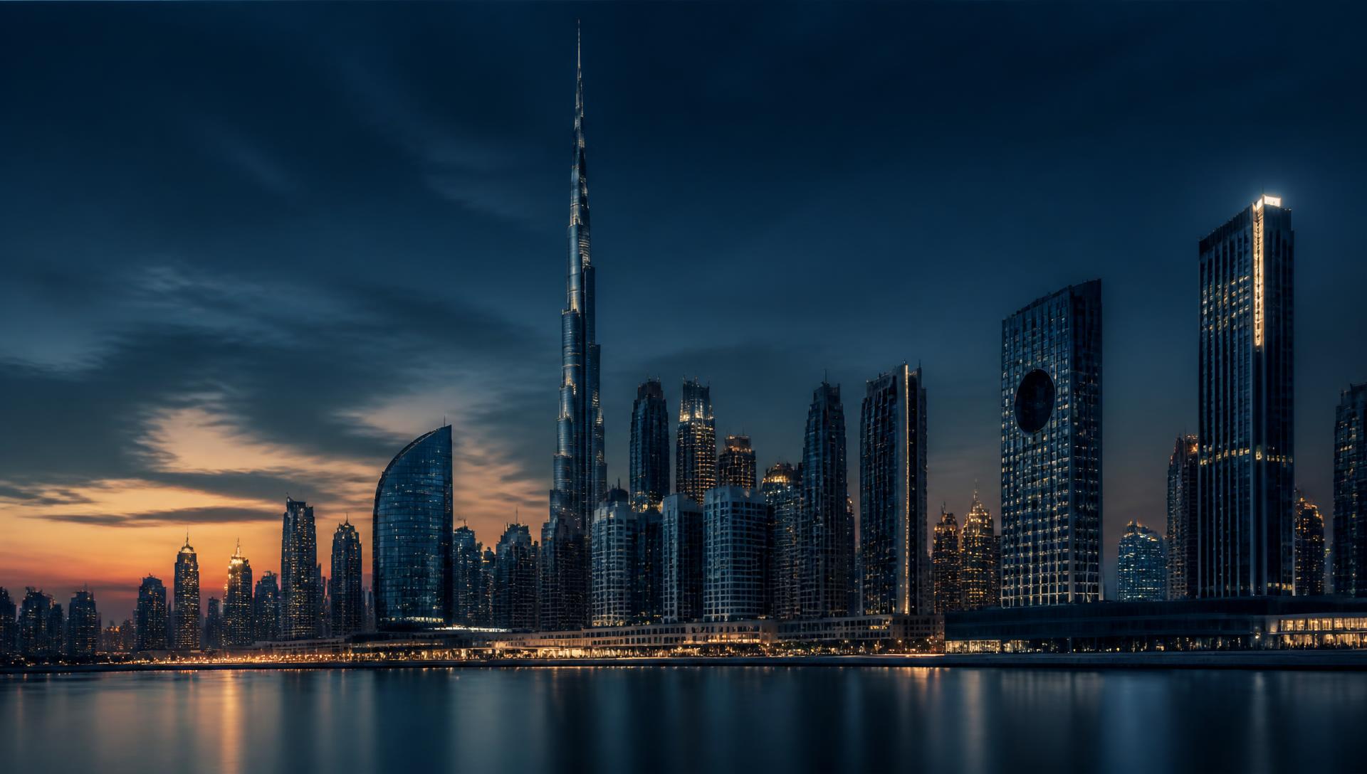 Dubai skyline at dusk